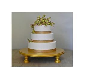 Soporte de Metal para pastel de color dorado, diseño de Metal para decoración del hogar, forma redonda, el mejor para decoración de fiesta de cumpleaños - Product Image 1