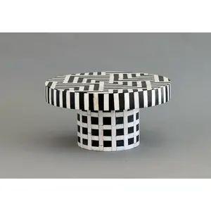 Magnífico Soporte para Pastel de Madera Hecho a Mano con Incrustaciones de Hueso para Decoración del Hogar, Fiestas, Despedidas de Soltera y Celebraciones - Product Image 5