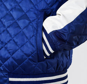 Blouson Teddy matelassé personnalisé OEM pour homme – Veste bomber de baseball légère rembourrée, imperméable, brodée sur le devant – Vente en gros - Product Image 5