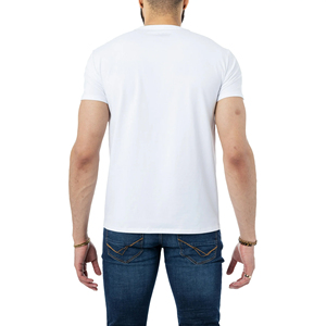 T-shirt pour homme élégant 100% coton à col rond avec logo en strass sur le devant, manches courtes respirantes, écologiques, streetwear pour toutes les saisons - Product Image 5