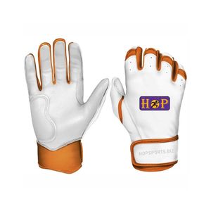 Gants de frappe de baseball à poignet court, professionnels, en cuir véritable, vente en gros, pour jeunes et adultes - Product Image 1