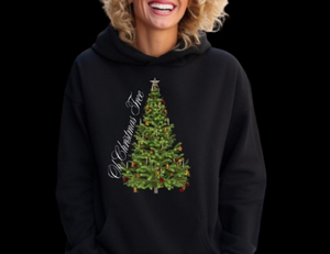 Sweat à capuche unisexe en polaire épaisse Père Noël Joyeux Noël avec étiquette et logo de marque personnalisés, couleur noire - Product Image 1