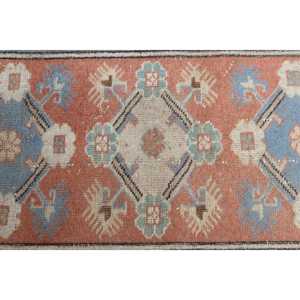 พรมวินเทจสไตล์ตุรกี ขนาด 3.8x6.4 ฟุต (116x194 ซม.) ลายดอกไม้สีน้ำเงิน - Product Image 5