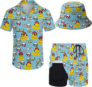 Men's Custom Print Hawaii Shirts <b>Cool</b> Thin Beach Gradient Color Casual Style Elastic Waist Sublimation Print Manufacturer - Product Image 1