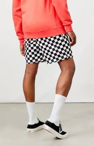 Shorts de course à carreaux pour hommes, imprimé damier noir et blanc, shorts en molleton, streetwear Y2K, logo personnalisé, graphique - Product Image 4