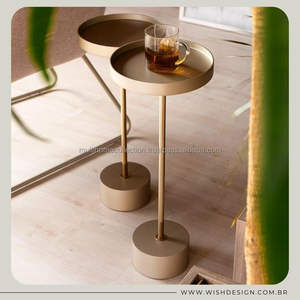 Table basse ronde en métal moderne à 3 plateaux Nouveau design personnel Tables basses d'affichage à base unique en métal - Product Image 4