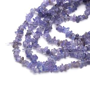 Bracelet de pépites de pierres précieuses non coupées en tanzanite violette naturelle pour la fabrication de bijoux - Product Image 5