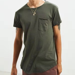 T-shirt col V en coton premium pour homme, coupe ample, personnalisable avec logo OEM/ODM, faible MOQ, directement de l'usine - Product Image 1