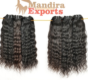 <b>Cheap</b> Remy 100% Cuticle Aligned Wavy Bundles Vendor Virgin Cuticle Aligned Double Weft Indian Human Hair <b>Extensions</b> - Product Image 4