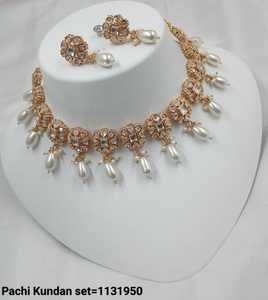 <b>INDIAN</b> TRADITIONAL and FASHIONABLE COPPER JEWELLERY BRIDAL WEDDING JEWELLERY <b>SET</b> for WOMEN EARRINGS and NECKLACE <b>SET</b> - Product Image 2