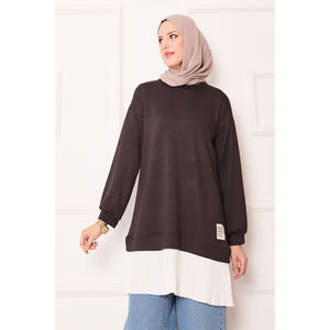 Blusa Holgada para Mujer, con Dobladillo Plisado, Diseño Floral, Cuello con Volantes, Tejido de Viscosa, Talla XL, para Oficina, Primavera/Otoño - Product Image 3
