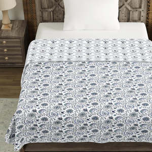 BLOCS d'INDE Polycoton Dohar/Couverture GRIS JAAL COTON DULL pour l'été pour couettes et couettes - Product Image 3