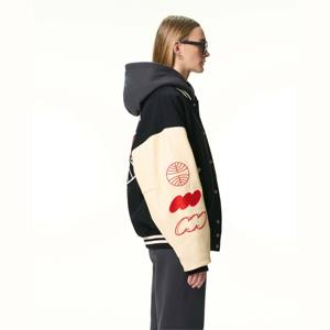 Colegio personalizado en blanco lana bordado parches Logo Letterman béisbol bombardero Varsity chaquetas - Product Image 5