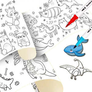 Ensemble de rouleaux de dessin éducatifs pour enfants certifiés EN71, papier pour graffitis et peinture - Product Image 1