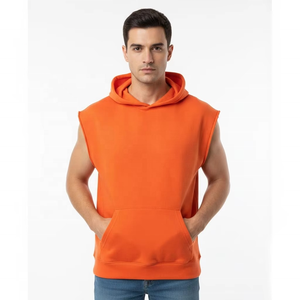 Débardeur à capuche sans manches personnalisé pour homme, léger, pour l'entraînement, vêtements de sport, tissu respirant, personnalisation de la marque, couleurs, tailles, OEM - Product Image 1