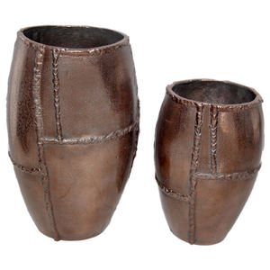 Rough <b>Copper</b> Plated Flower <b>Vase</b> Set of 2 Aluminum Antique Flower Pots Indoor Planters Customized Metal <b>Vases</b> Wholesale - Product Image 4