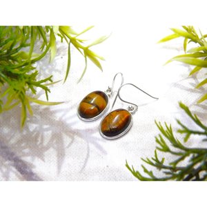 Minimalist 925 Sterling Silver <b>Fine</b> <b>Stud</b> <b>Earrings</b> Rose Gold Tiger Eye Gemstone Handmade Everyday Jewelry Perfect Gift for Her - Product Image 5