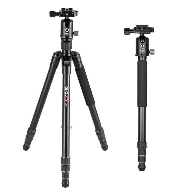 Kingjoy G55+G0 Professional Hunting Built-In Monopod Aluminum Outdoor Adventure Tripod Ball Head 12kg Load Capacity Bubble Level