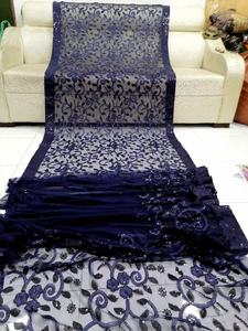 2023 Venta caliente indio pakistaní bordado Net Saree pesado trabajo hecho a mano secuencia fiesta desgaste Salwar Kameez tejido obra maestra - Product Image 4