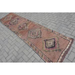 พรมหญ้าทะเล10.6ft สีน้ำตาลสไตล์วินเทจผ้าขนสัตว์ตุรกีขนาด2.7 X สำหรับห้องนั่งเล่นบ้านการเย็บปะติดปะต่อกันด้วยน้ำยางดีไซน์ตรอกสี่เหลี่ยมผืนผ้า - Product Image 4