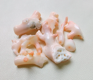 8 piezas de palo de Coral Rosa sombreado, cuentas de palo de Coral, lote de palo pulido suave japonés Natural, piedra preciosa de palo de Coral blanco - Product Image 2