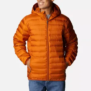 Vente en gros Vestes en plumes de canard légères et chaudes avec logo personnalisé Vestes en plumes de canard rembourrées en nylon pour l'hiver Manteau pour hommes