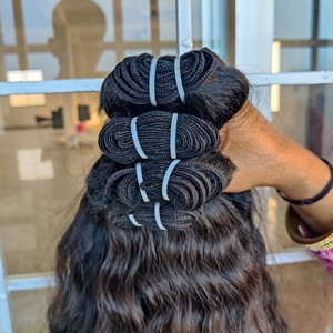 100% Cuticle Aligned <b>Cheap</b> Wavy Bundles Vendor Virgin Weave Machine Double Weft Indian Human Hair <b>Extensions</b> - Product Image 5