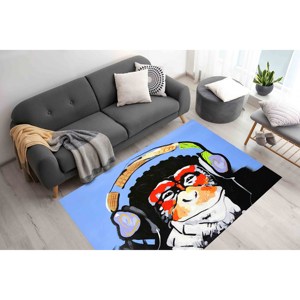 Alfombra con estampado de Mono Pensador, Alfombra impresa, Alfombras Banksy Thinkin Monkey, Alfombras de animales, Alfombra fina no tejida - Product Image 4