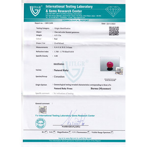Pierre précieuse en rubis non montée, 4,51 carats, émeraude facettée, saphir naturel de coupe ovale, vert optique, rouge, rose, nuances certifiées IGI - Product Image 4