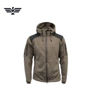 Chaqueta Táctica de Invierno para Hombre, de Softshell, Delgada, con Cierre Frontal, Cuello Alto, Resistente al Viento, para Actividades al Aire Libre, Estilo Urbano, Liso, Teñido, de Lona - Product Image 1