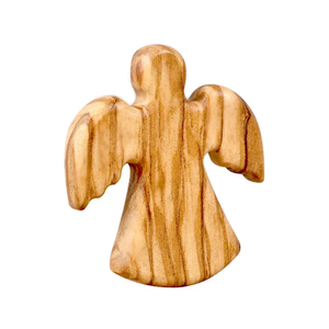 Cruz de iglesia de madera de olivo con Ángel de bolsillo Santo Jesús Decoraciones navideñas Artesanía de madera hecha a mano Tierra Santa hecha en PS - Product Image 2