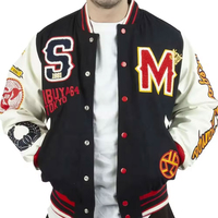 2024 haut tendance Vintage rouge blanc Letterman veste hommes personnalisé laine broderie Logo haute rue hiver imperméable à capuche
