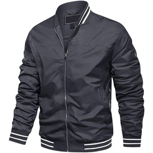 Venta caliente personalizado hombre chaqueta de talla grande Oem hombres chaqueta de bombardero sólido liso de alta calidad transpirable hombres chaqueta de Bombardero - Product Image 1
