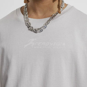 Camisetas de punto de algodón 100% para hombre, venta al por mayor, lavada con ácido Vintage camiseta pesada de alta calidad, logotipo personalizado de gran tamaño, 100% algodón - Product Image 6