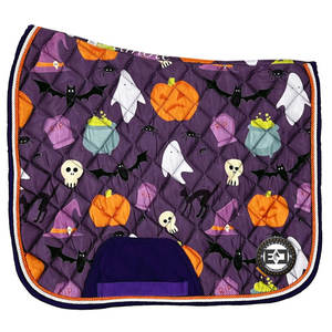 Sublimation d'impression d'Halloween de haute qualité avec tapis de selle de Dressage équestre personnalisés tapis de selle de saut en Satin cheval Numnah 2024 - Product Image 3