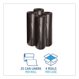 Boardwalk BWKN4046H Noir jetable 40 pouces X 46 In. 45 gallons. Sacs poubelles en LLDPE à fond étoilé, durables et épais - Product Image 3