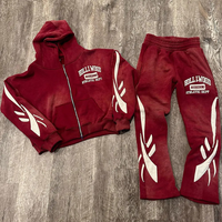 Ensembles de sweats à capuche personnalisés pour hommes pantalon de survêtement et ensemble de sweat à capuche délavés à l'acide chaleur hivernale épaissie multicolore ensemble de jogging à capuche pour femmes quantité minimale de commande bas