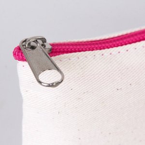 Fuchsia Zippered Cotton Pouch 8x6 Holographic <b>Makeup</b> Organizer Bag Custom Logo Durable Clutch Bag <b>for</b> Cosmetic <b>Storage</b> - Product Image 4