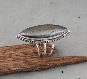 Pyrite Marquise Gemstone <b>Ring</b> for Women 925 Sterling Silver Handmade <b>Statement</b> <b>Ring</b> Elegant Jewelry Anniversary Gift - Product Image 4