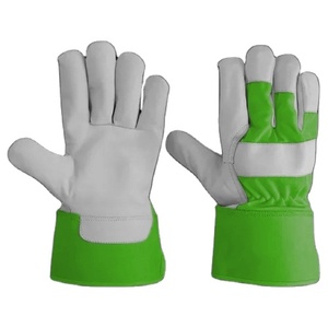 Gants de travail de sécurité fluorescents de qualité supérieure en cuir de vachette grainé pour les ouvriers du bâtiment, confortables et résistants - Product Image 5