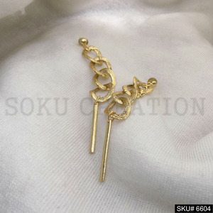 SOKU Women's Trendy <b>Gold</b> Plated Chain Drop and <b>Dangle</b> <b>Earrings</b> for Anniversary Occasion SKU6604 - Product Image 2