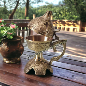 ที่วางธูปทองเหลืองขายดีที่สุด ขนาด 11x14 ซม. เป็นมิตรกับสิ่งแวดล้อม ทนทาน จัดส่งรวดเร็ว ดีไซน์โดดเด่น สำหรับบุคฮูร์ ใช้ในบ้าน - Product Image 2