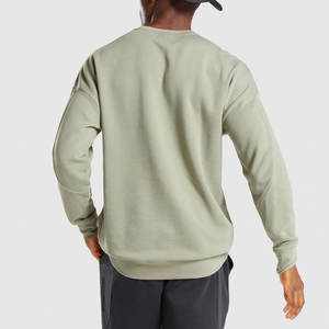 Sudadera ligera y sostenible para hombre con logotipo personalizado, conjunto de chándal de otoño con cuello redondo, traje para correr y correr - Product Image 3