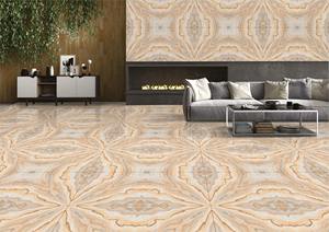 60x120 cm Bookmatch Design Carreaux de porcelaine émaillée Finition brillante orange cramoisi Design espagnol Carreaux de 600x1200mm pour salon - Product Image 2