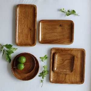 Plateau de service rond en bois artisanal à 3 compartiments, plateau en bois massif sculpté pour les en-cas, les noix, les fruits secs, pour la maison et la table d'hôtel - Product Image 4