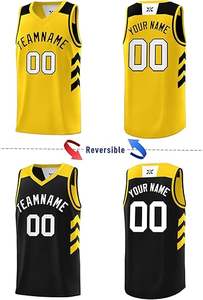 Venta al por mayor de ropa deportiva de tela de malla de entrega rápida suave de secado rápido sin mangas hombres reversible camiseta de baloncesto - Product Image 4