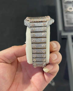 Customized 41mm <b>Black</b> Dial Moissanite Diamond Sport <b>Watch</b> Exclusive Unisex Luxury Iced Out Hip Hop Style Wristwatch - Product Image 3