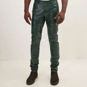 Pantalons en cuir pour hommes fabriqués en usine, vente chaude en gros, fabriqués dans du cuir de la meilleure qualité pour hommes - Product Image 4