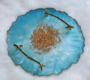 ถาดเรซิ่นแฮนด์เมดสำหรับตกแต่งพร้อมดีไซน์ที่ปรับแต่งได้และลายดอกไม้สำหรับห้องน้ำและโต๊ะเครื่องแป้ง - Product Image 2