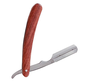 Men's Manual Shaver Safety Carbon Steel Cut Throat <b>Single</b> <b>Blade</b> <b>Razors</b> Wooden Handle Straight Edge <b>Razors</b> Close Shaving - Product Image 3
